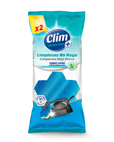 CLIM ANTIBACTERIAL Limpiezas delicadas Limpiezas No Raya Fibra + Eco Celulosa X2