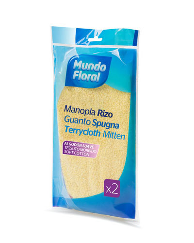 MUNDO FLORAL Higiene personal Manopla Rizo x2