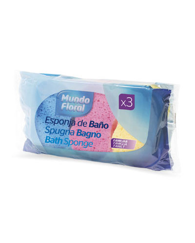 MUNDO FLORAL Higiene personal Esponjas de Baño Silueta x3